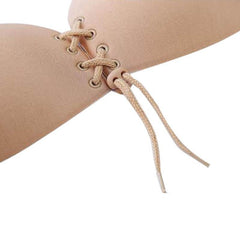 Plus Size Front Closure Strapless Padded Stick On Bra