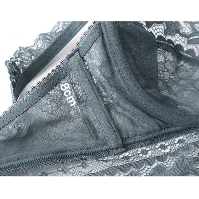 Push Up See Through Lace Bra And Underwear Set - Okay Trendy