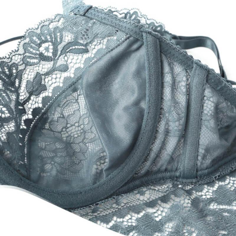 Push Up See Through Lace Bra And Underwear Set - Okay Trendy