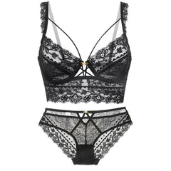 Push Up See Through Lace Bra And Underwear Set - Okay Trendy