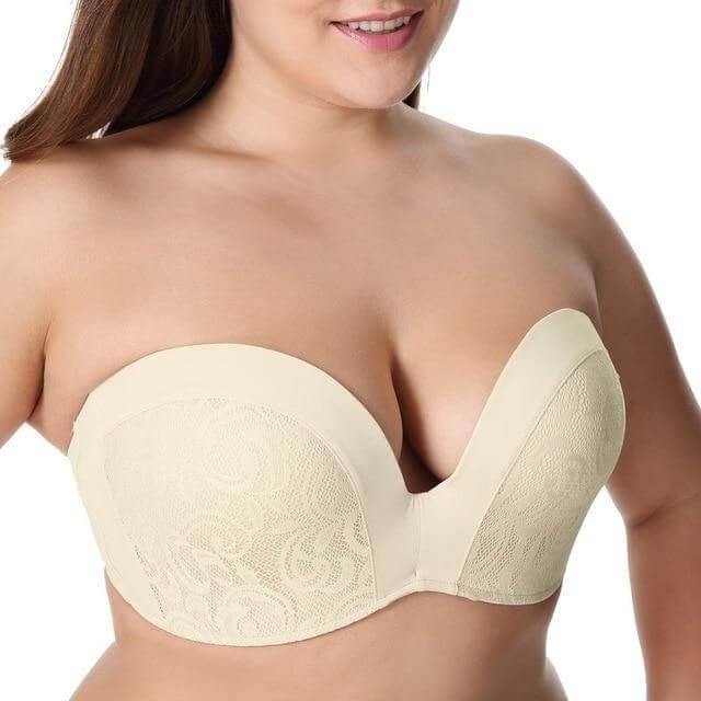 Push Up Strapless Bra For Heavy Breast