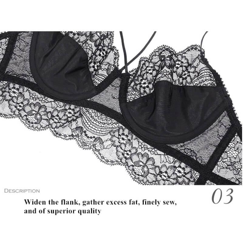 Sexy Bra Panty Set Thin Transparent Lace Underwear - Okay Trendy