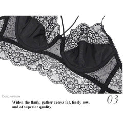 Sexy Bra Panty Set Thin Transparent Lace Underwear - Okay Trendy