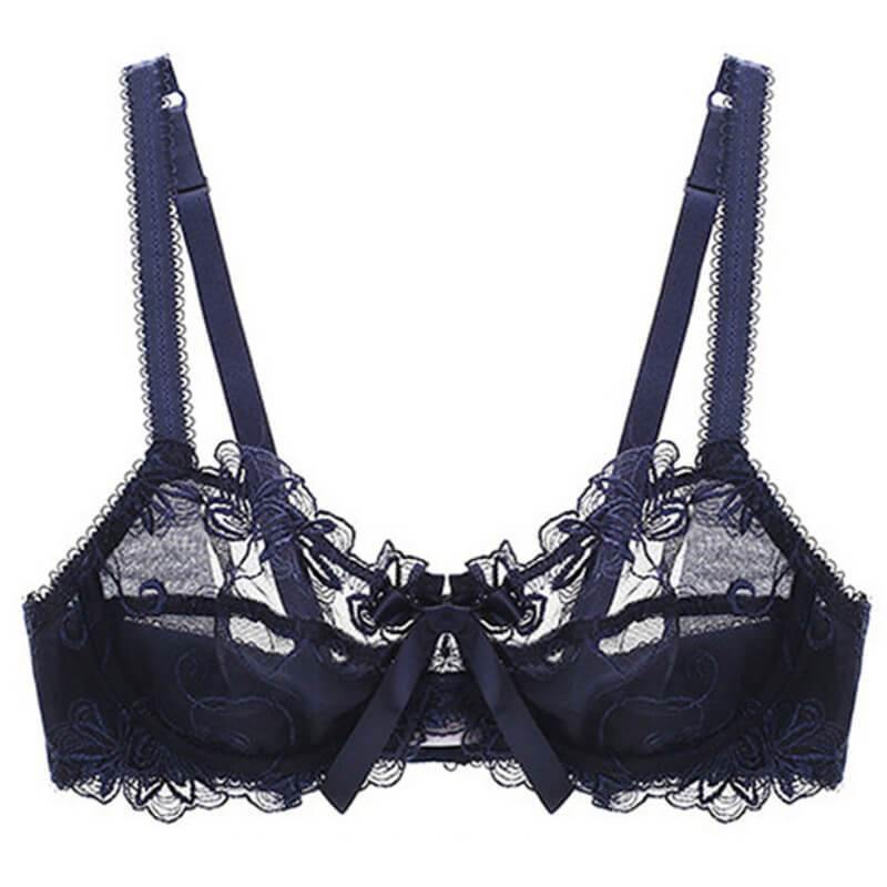 Sexy Flower See Through Bra And Panties Plus Size - Okay Trendy