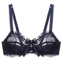 Sexy Flower See Through Bra And Panties Plus Size - Okay Trendy