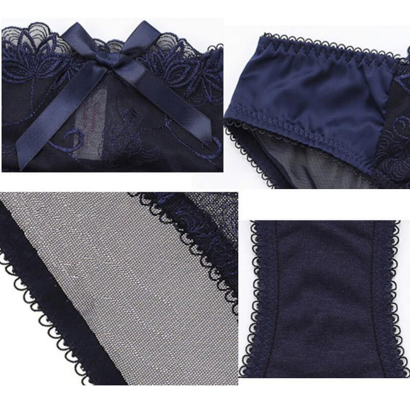 Sexy Flower See Through Bra And Panties Plus Size - Okay Trendy