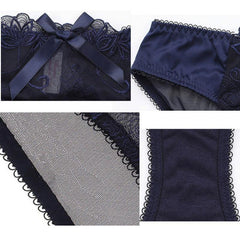 Sexy Flower See Through Bra And Panties Plus Size - Okay Trendy