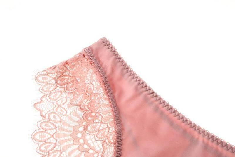 Lace Plunge See Through Underwire Bra And Panty Sets - Okay Trendy