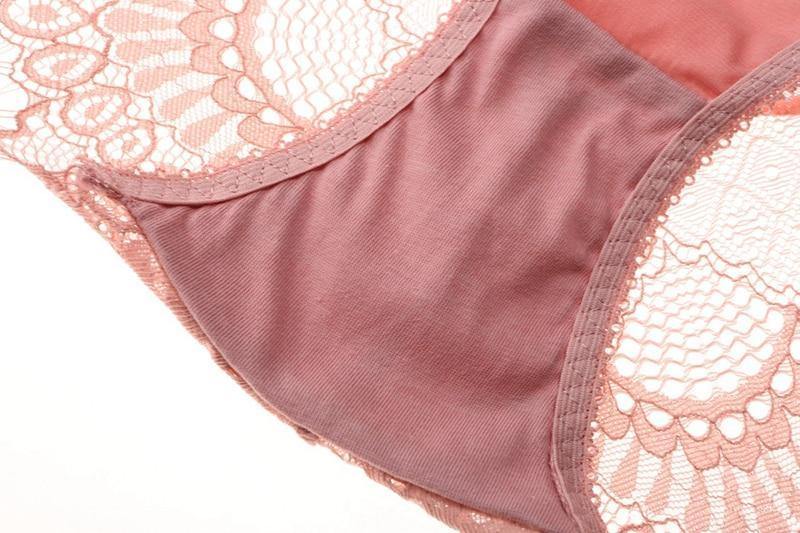 Lace Plunge See Through Underwire Bra And Panty Sets - Okay Trendy