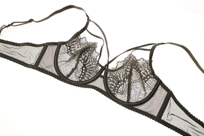 Lace Plunge See Through Underwire Bra And Panty Sets - Okay Trendy
