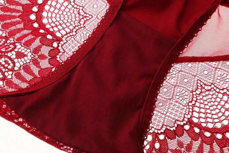 Lace Plunge See Through Underwire Bra And Panty Sets - Okay Trendy