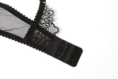 Lace Plunge See Through Underwire Bra And Panty Sets - Okay Trendy