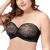 Sexy Lace Plus Size Strapless Bra - Okay Trendy