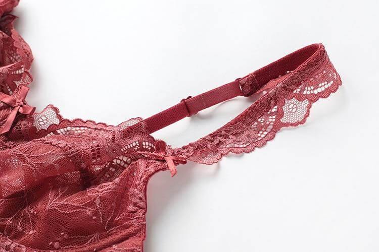 Floral Sheer See Through Bra And Panty Sets Plus Size - Okay Trendy