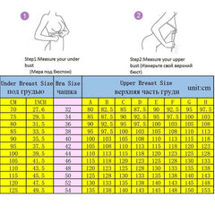 size chart for Wirefree Minimizer Bra