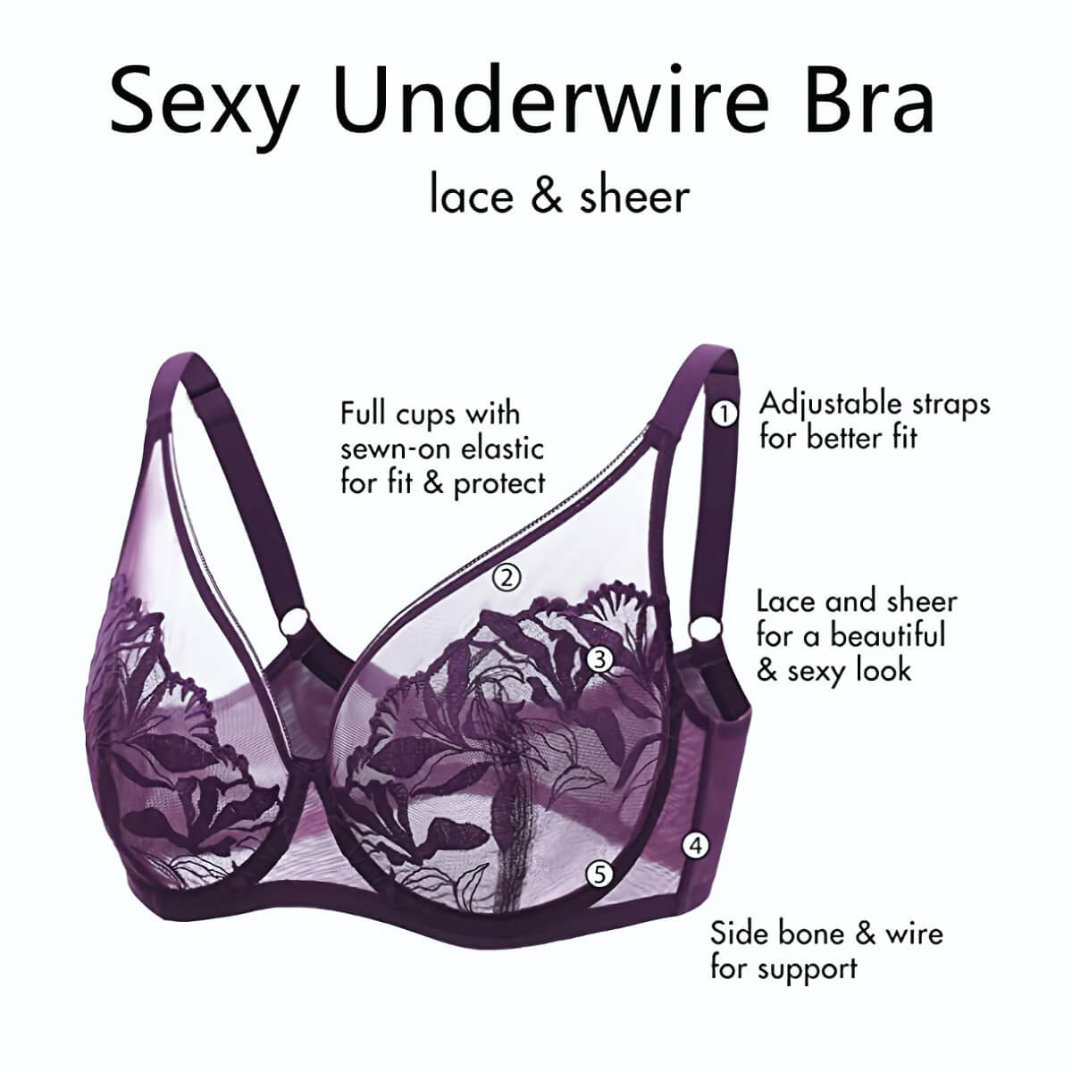 Transparent Sheer Mesh Bras - Okay Trendy