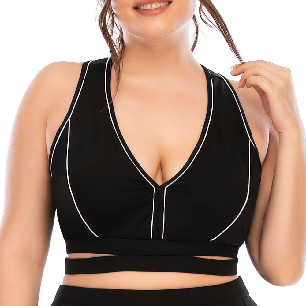 Women Large Size Leggings and Sports Bra Set - Okay Trendy