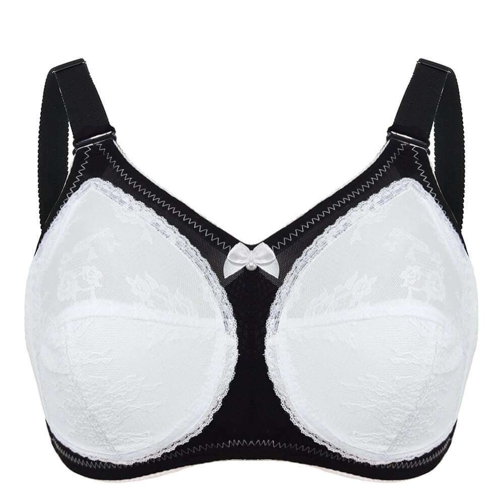 black white Wirefree Minimizer Bra For D E F G H I Cup Size Boobs