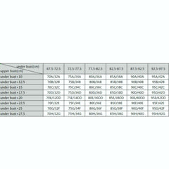 size chart for Big Tits Sports Bra C D E Cup