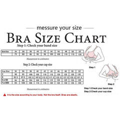 size chart for Sexy Lace Plus Size Push Up Bra