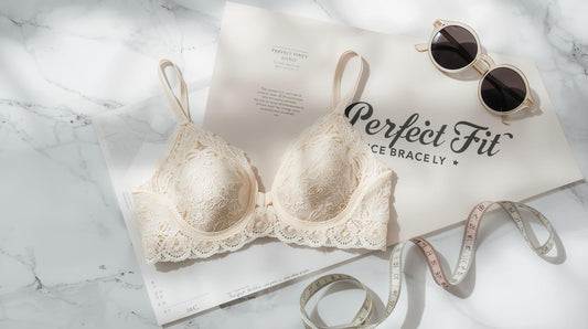 A delicate 34C lace bra in cream color