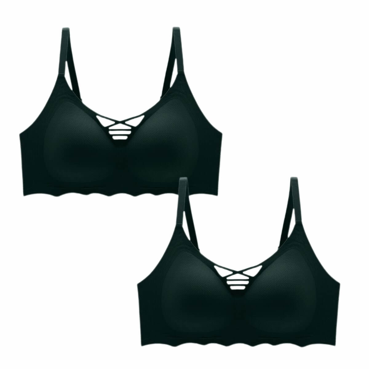  Strappy Sports Bra Sexy Bralettes For Women Push Up Bralette  Top Black Red XL 2 Pack