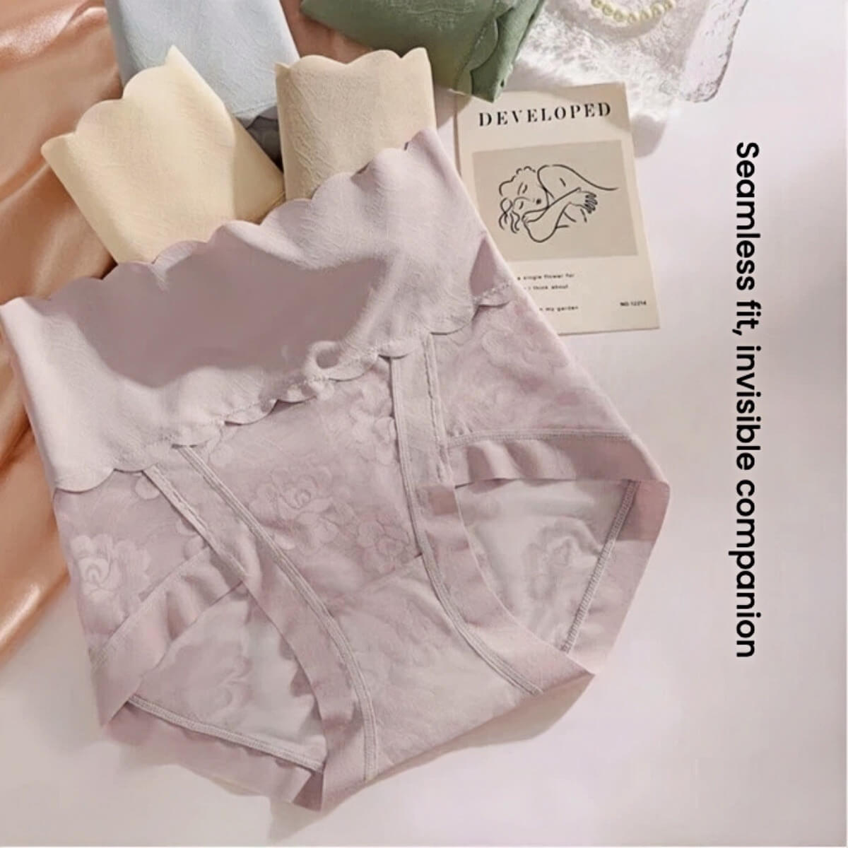 3-Pack High Waist Lace Briefs for Women