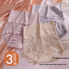 3-Pack High Waist Lace Briefs for Women