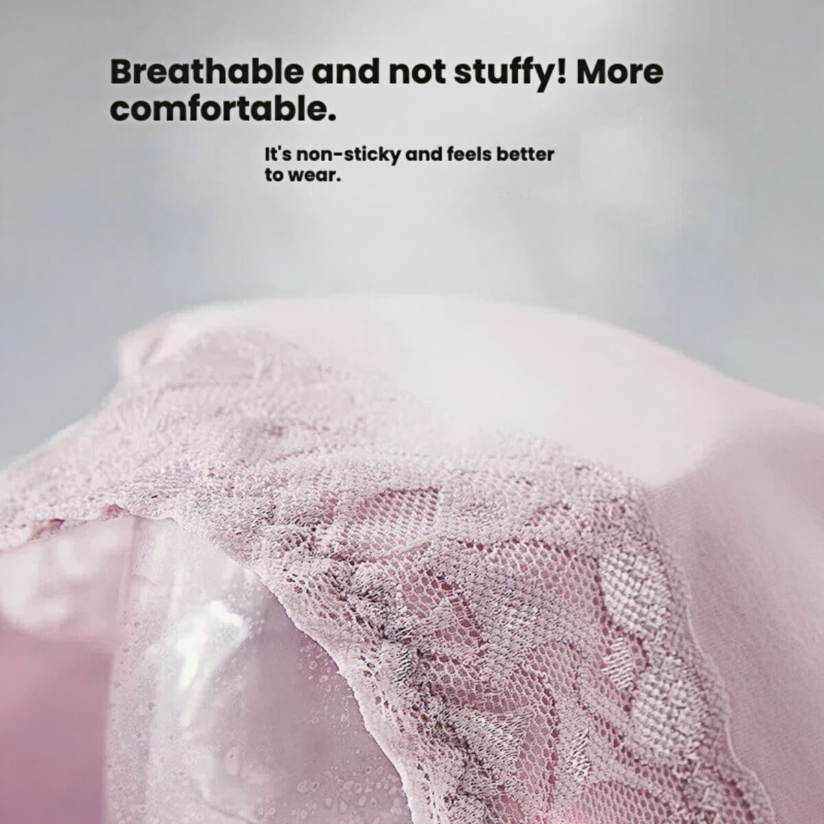 3-Pack Lace & Cotton Mid-High Waist Brief Underwear 40-80KG