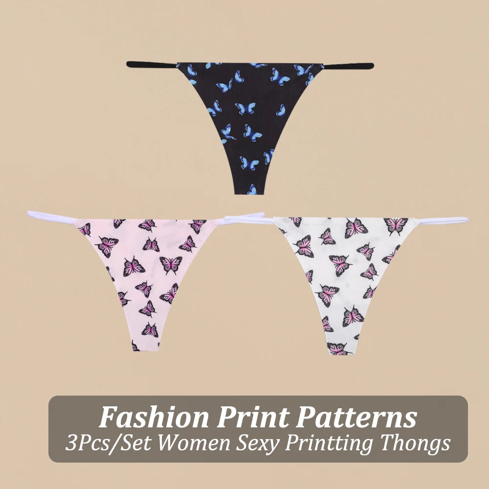 3PCS/Set Fashion Printting Thong Underwear