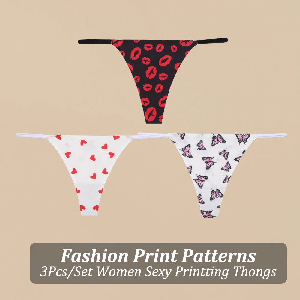 3PCS/Set Fashion Printting Thong Underwear