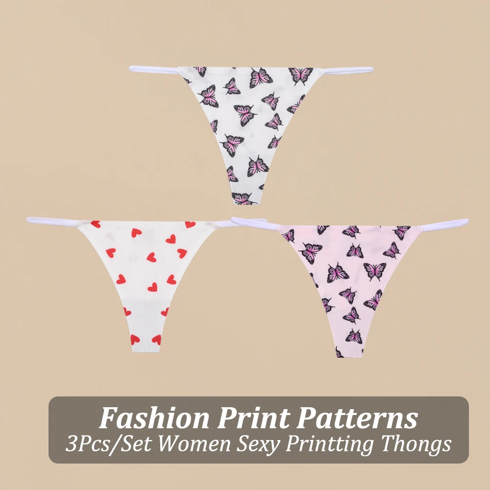 3PCS/Set Fashion Printting Thong Underwear