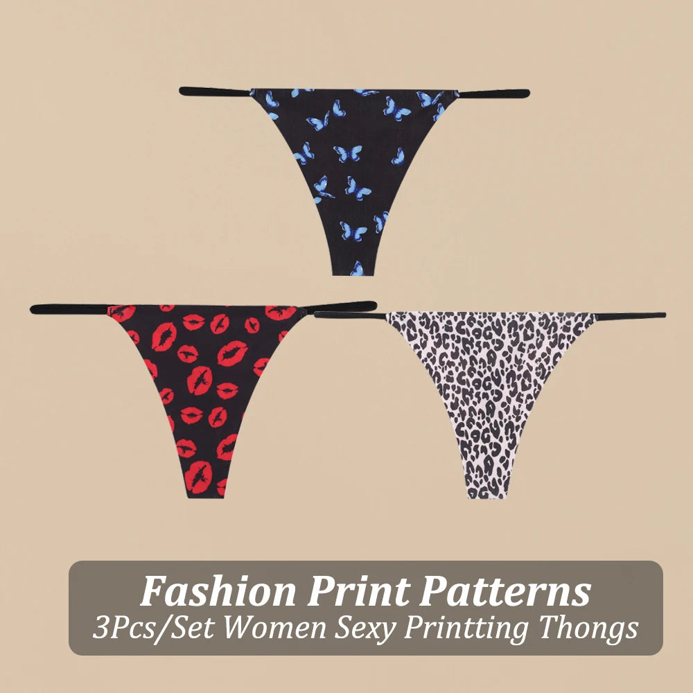 3PCS/Set Fashion Printting Thong Underwear