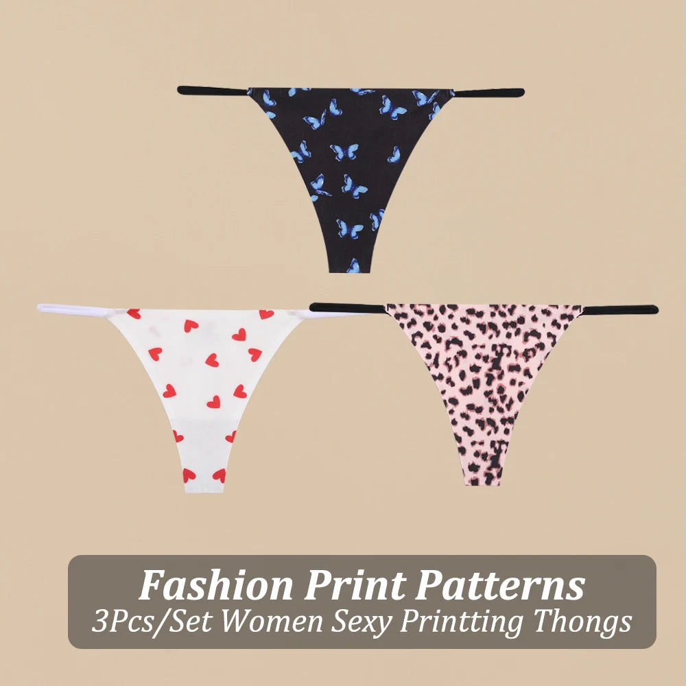 3PCS/Set Fashion Printting Thong Underwear