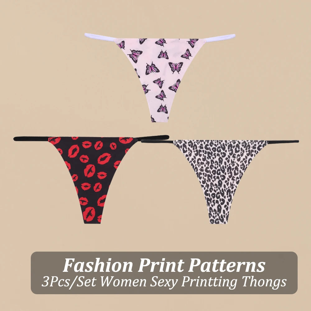 3PCS/Set Fashion Printting Thong Underwear