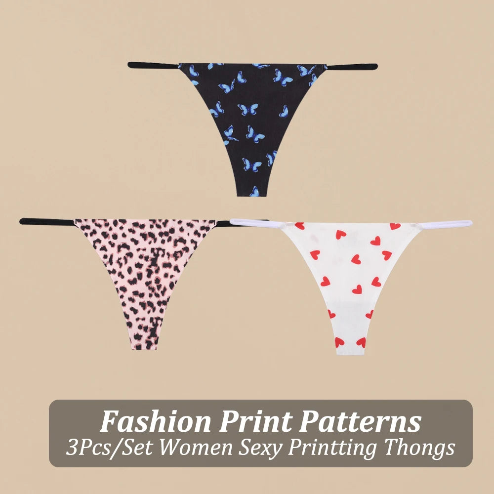 3PCS/Set Fashion Printting Thong Underwear