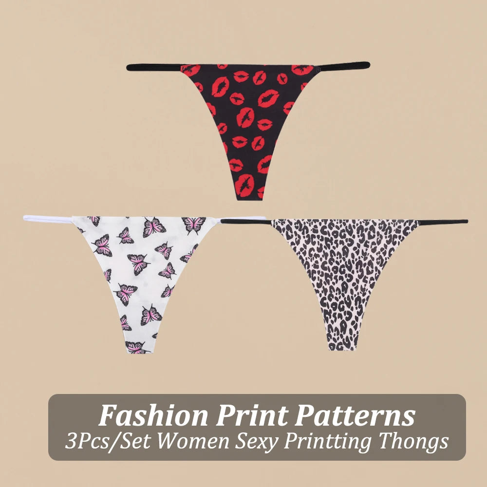 3PCS/Set Fashion Printting Thong Underwear