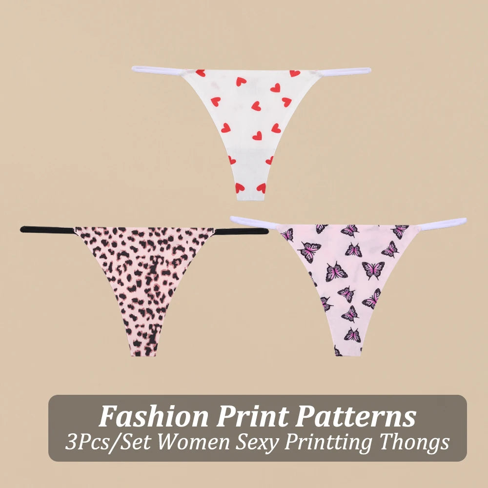 3PCS/Set Fashion Printting Thong Underwear