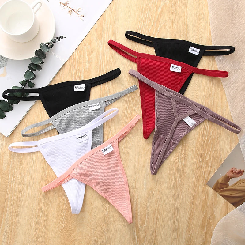 7Pcs/set Women Sexy Cotton Thongs