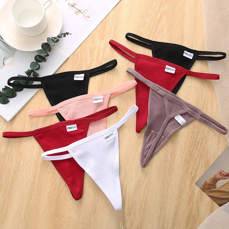 7Pcs/set Women Sexy Cotton Thongs