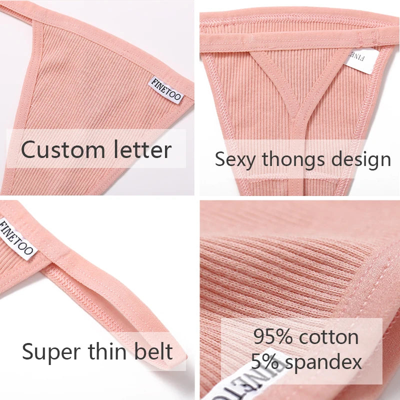 7Pcs/set Women Sexy Cotton Thongs