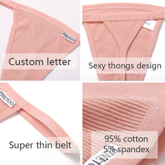 7Pcs/set Women Sexy Cotton Thongs