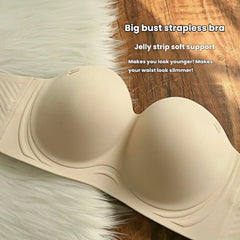 Anti-Sagging Strapless Bra for C D Cup - Ultra-Thin Non-Slip Seamless Bandeau, High Support Invisible Wrap Underwear