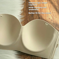 Anti-Sagging Strapless Bra for C D Cup - Ultra-Thin Non-Slip Seamless Bandeau, High Support Invisible Wrap Underwear