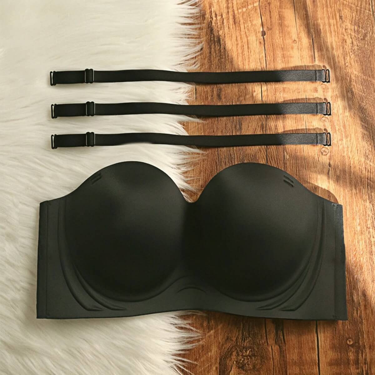 Anti-Sagging Strapless Bra for C D Cup - Ultra-Thin Non-Slip Seamless Bandeau, High Support Invisible Wrap Underwear