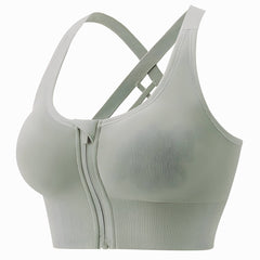 Anti-shock Padded Push Up Front Clasp Sports Bra