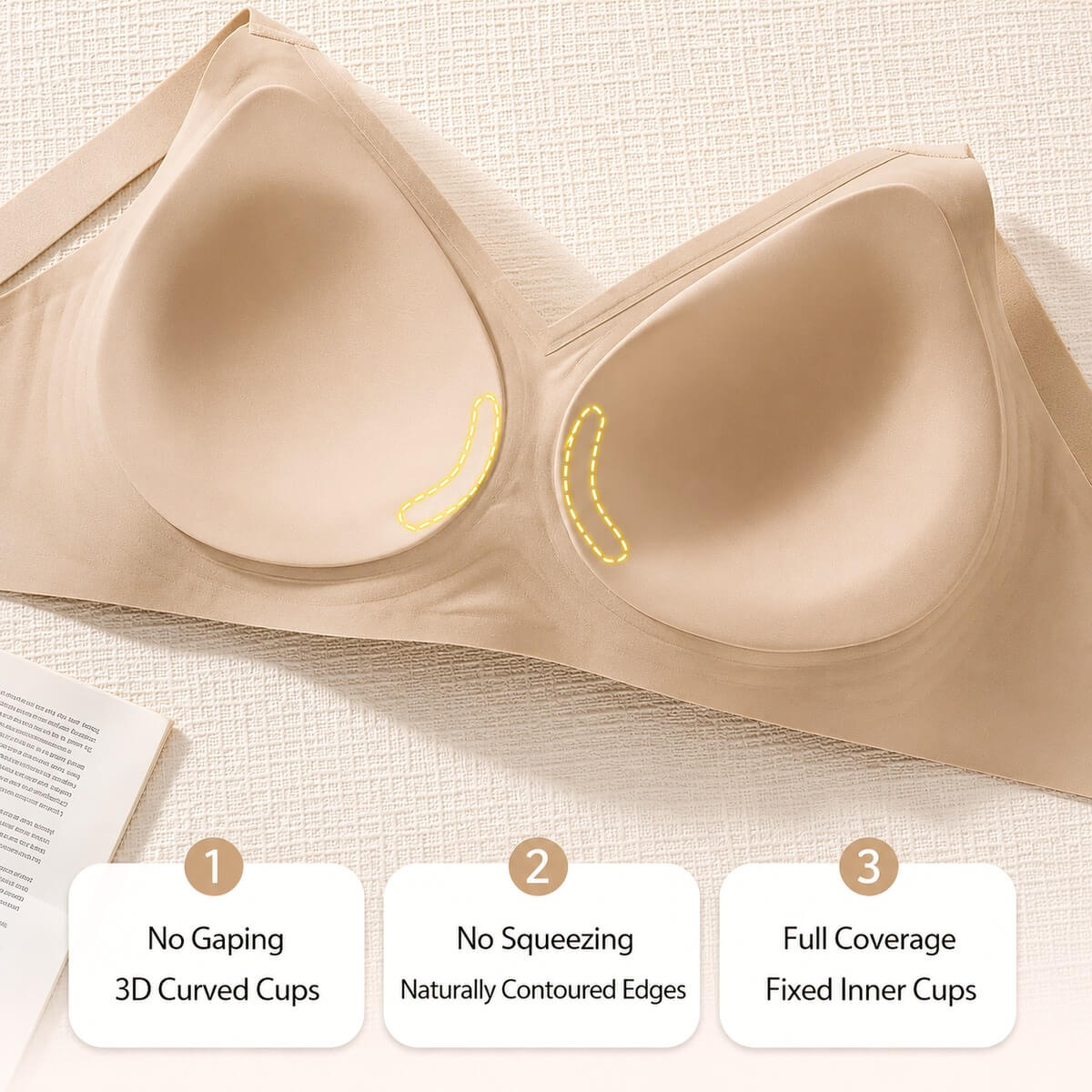 Breathable Mesh Wire-Free Bra with Fixed Cups & Lightly Lined B–E Cups