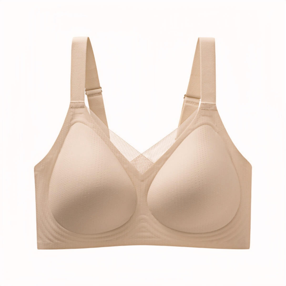 Breathable Mesh Wire-Free Bra with Fixed Cups & Lightly Lined B–E Cups
