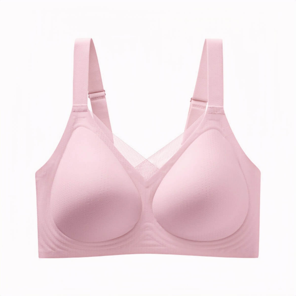 Breathable Mesh Wire-Free Bra with Fixed Cups & Lightly Lined B–E Cups