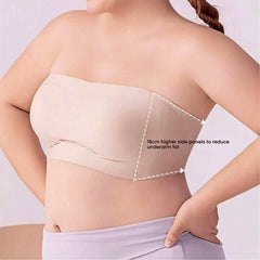 Comfortable Breathable Strapless Bra for B-G Cup - Plus Size Seamless Bandeau, Anti-Sagging Retractable Support Underwear